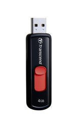 Flash disk 4 GB Transcend JetFlash 500 USB 2.0, barva černo-červená