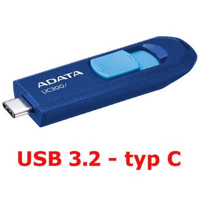 Flash disk 32 GB Adata UC300 USB 3.2, barva modrá, typ konektoru USB-C - 1
