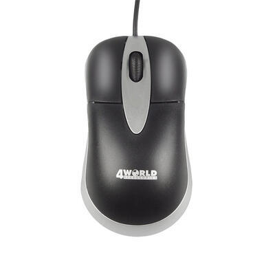 4World optická myš, USB, 1200 DPI, černá / stříbrná, 3 tlačítka - 1