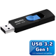 Flash disk 64 GB Adata UV320 USB 3.2, barva černá / modrá - 1/2