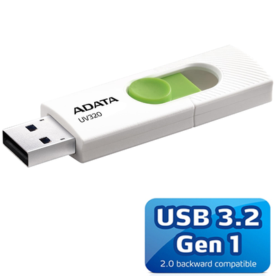Flash disk 64 GB Adata UV320 USB 3.2, barva bílá / zelená - 1