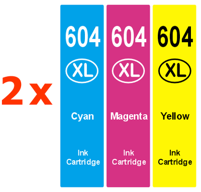 ** Sada 6 inkoustů Epson 604XL C,M,Y kompatibilní se slevou 15 % !!