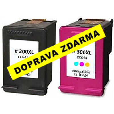 Inkousty HP 300XL / CC641E + CC644E kompatibilní, černý + barevný, sada