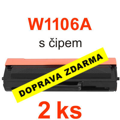 Toner HP W1106A / HP 106A kompatibilní, 1.000 str. / s čipem, 2 ks - sleva 14 % !!