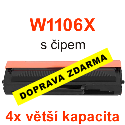 Toner HP W1106X / HP 106X kompatibilní, černý, 4.000 str. / s čipem - kapacita XL