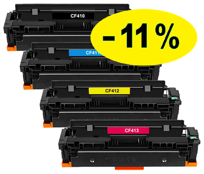 ** Sada 4 tonerů CMYK kompatibilní s HP CF410,1,2,3A se slevou 11 % !!