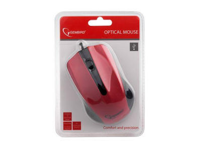 Gembird optická myš 1200 DPI, USB, červeno-černá, 3 tlačítka - 3